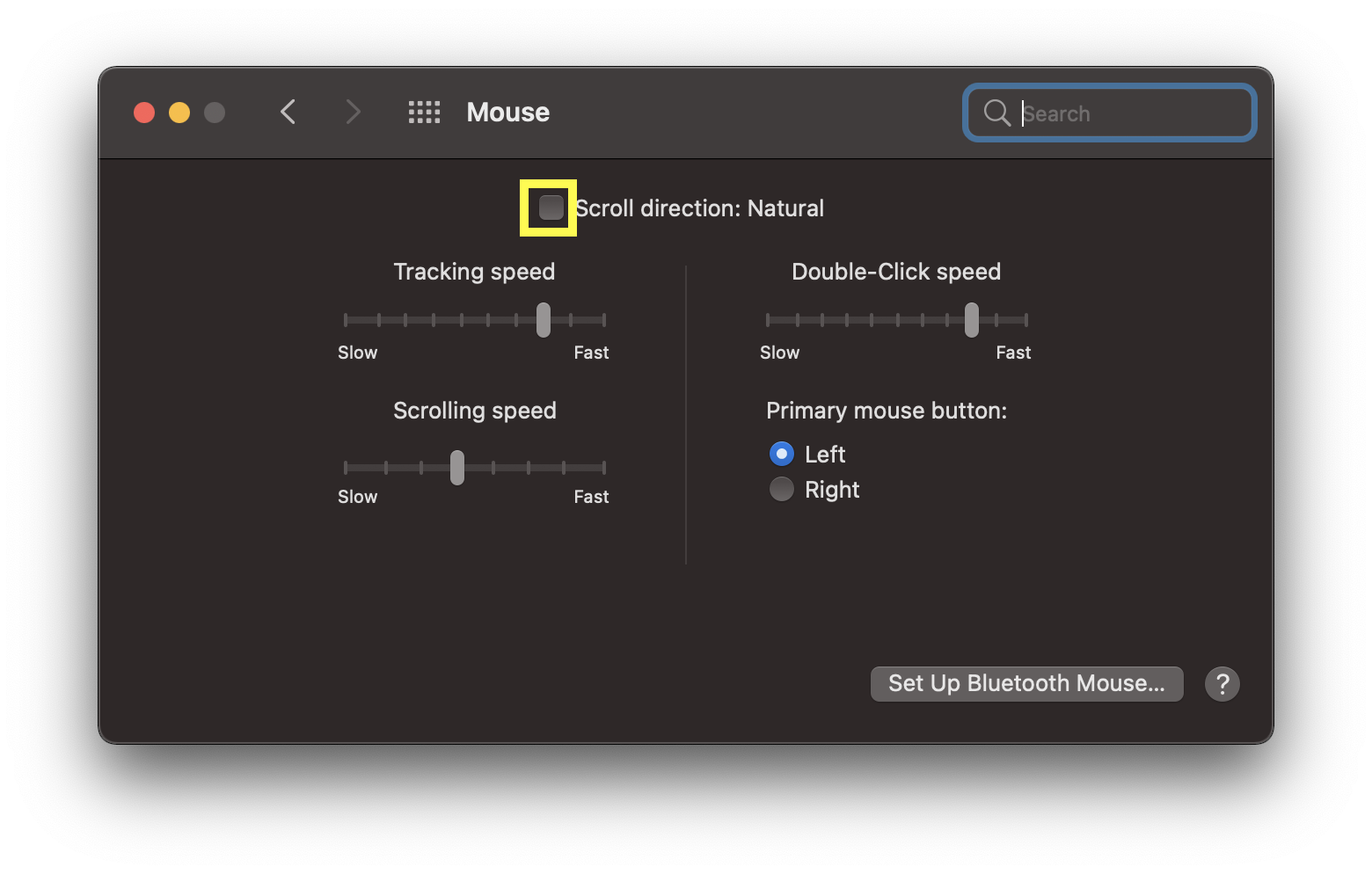 Change Wheel Mouse Scroll Direction on Mac